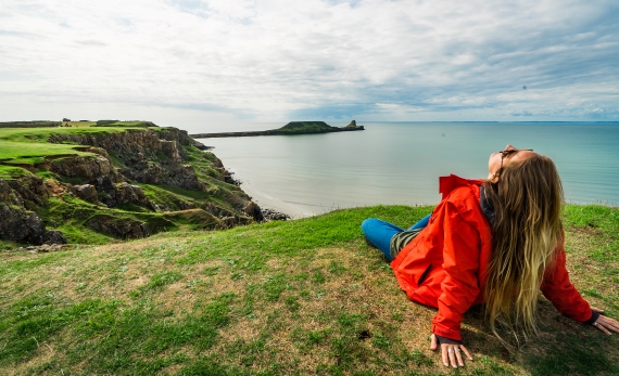 Wales Coast Path   Mindfulness Tile Image Worms Head Gower R 